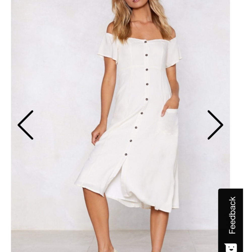 NWT Nasty Gal off the shoulder midi dress